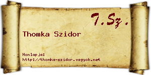 Thomka Szidor névjegykártya
